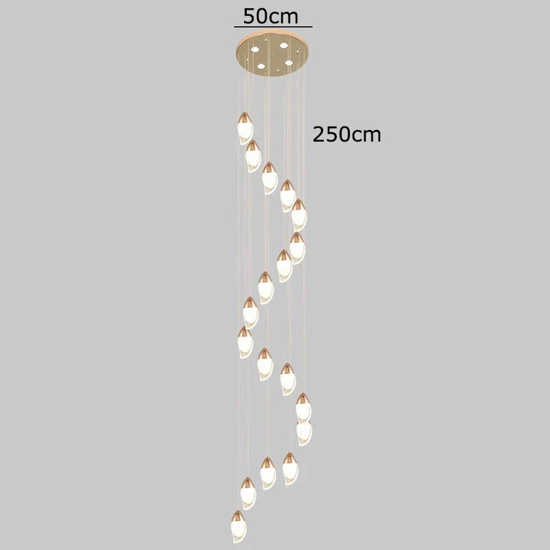 Lámpara de araña de cristal DecorBites™, lámpara colgante para escaleras, iluminación para sala de estar