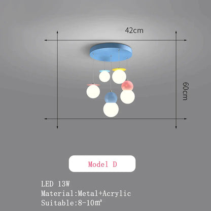 DecorBites™ Cute Cartoon LED Chandelier Light for Kids Bedroom and Nursery