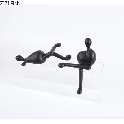 ديكور بايتس™ - تمثال من الراتنج لشخصيات تجريدية - ديكور مكتبي - ديكور منزلي حديث