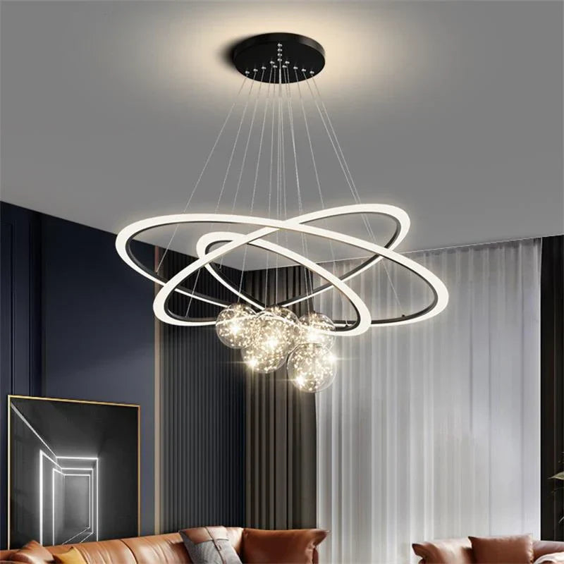 DecorBites™ Circle Ring Pendant Light Chandelier Modern Living Room Bedroom Lamps Ceiling Luminaire
