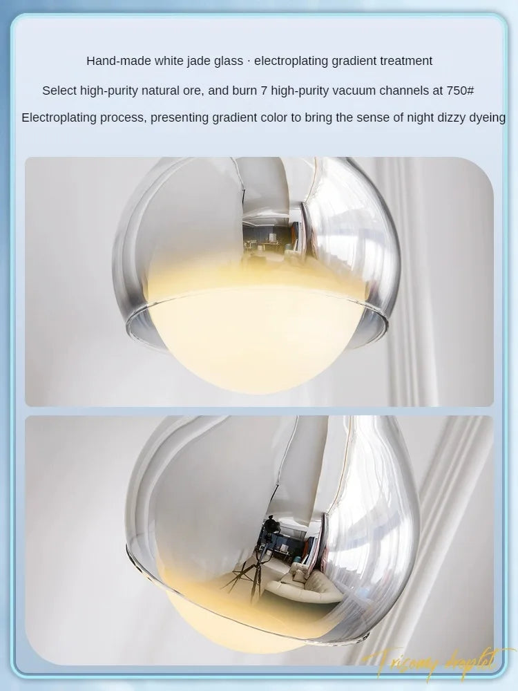 Lámpara de techo colgante moderna DecorBites™ con diseño de gota de agua LED - Ideal para dormitorios