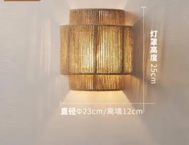 DecorBites™ Hemp Rope Pendant Lights Wall Sconce for Living Room Bedroom Japanese Style