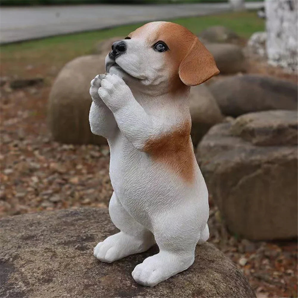 DecorBites™ Dog Sculpture for Home Decor - Lifelike Resin Pup Figurine Craft