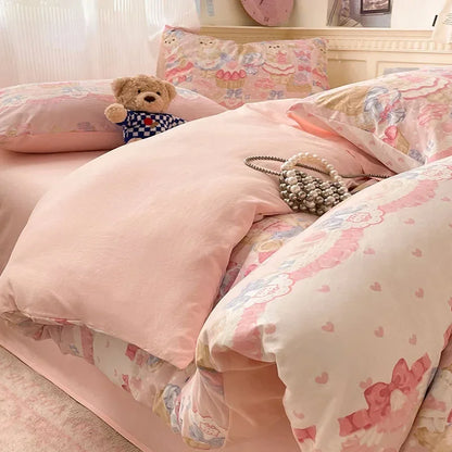 طقم لحاف قطني مريح مطبوع عليه رسوم متحركة من DecorBites™ للبالغين