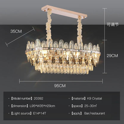 DecorBites™ Crystal Chandelier Light: Modern LED Living Room Dining Bedroom Luxury