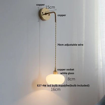 DecorBites™ LED Glass Wall Light Fixture Bedroom Aisle Study Modern Adjustable Bedside Lamp
