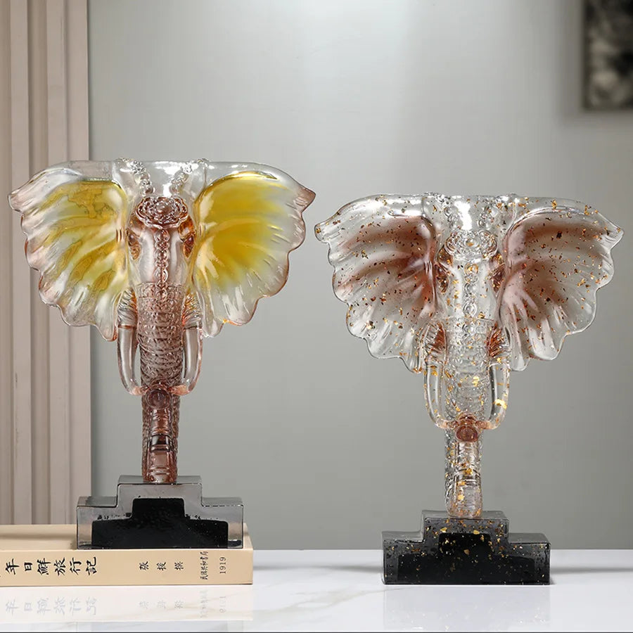 DecorBites™ Crystal Elephant Sculpture Home Decor Ornament