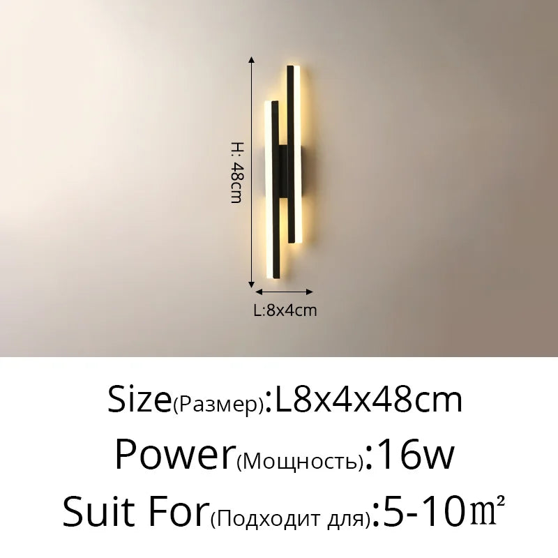 DecorBites™ LED Strip Wall Lamp Luxury Loft Decor Bedroom Bedside Aisle Light