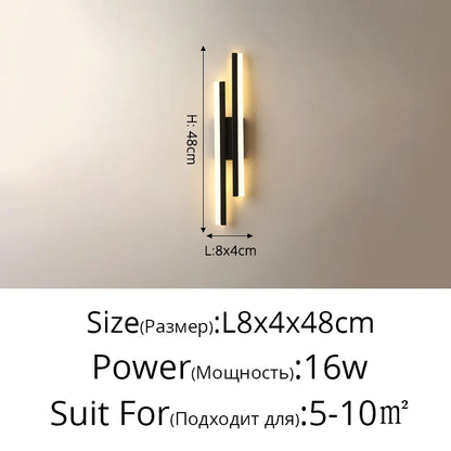 DecorBites™ LED Strip Wall Lamp Luxury Loft Decor Bedroom Bedside Aisle Light