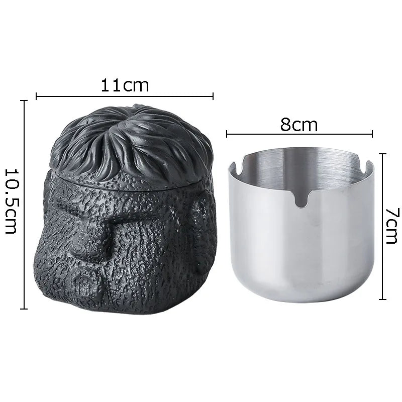 ديكوربايتس™ - صور شخصية تجريدية - منفضة سجائر أسمنتية - إكسسوارات تدخين - هدية