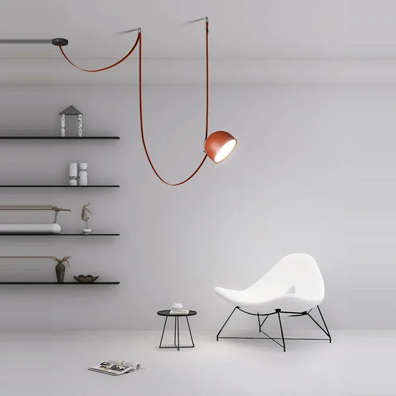 مصباح معلق من DecorBites™ Art Deco Cross Belt باللون الأسود والبرتقالي اللامع لغرفة المعيشة