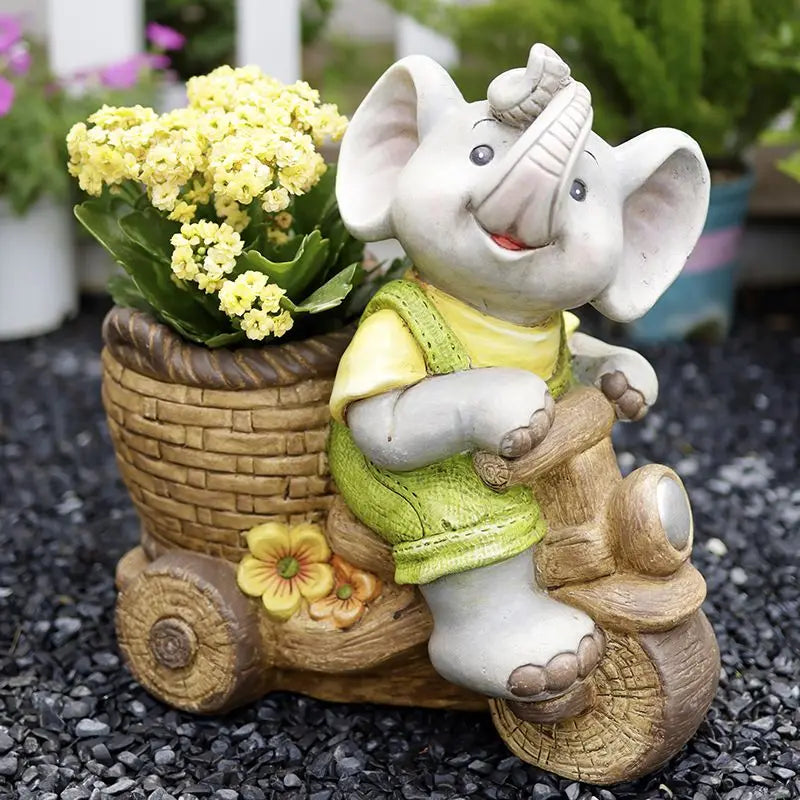 DecorBites™ Elephant Garden Decoration | Creative Animal Flower Pots for Kindergarten and Outdoor Decor