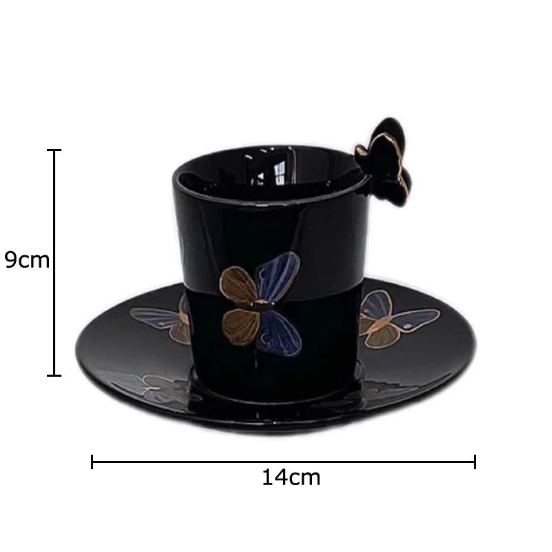 DecorBites™ Butterfly Ceramic Tea Cup & Saucer Set for Elegant Dining Table Décor