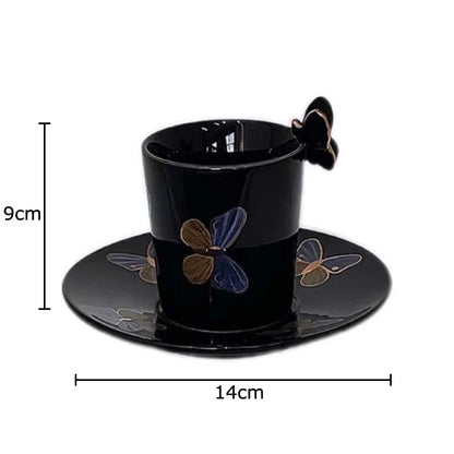 DecorBites™ Butterfly Ceramic Tea Cup & Saucer Set for Elegant Dining Table Décor