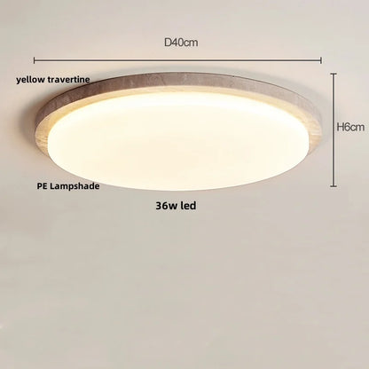 DecorBites™ LED Ceiling Light Fixture Yellow Stone White PE Shade Plafond Lamp