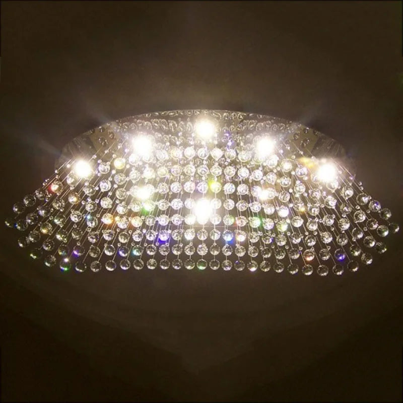 DecorBites™ Crystal Flush Mount Chandelier: Modern Contemporary Lighting Fixtures