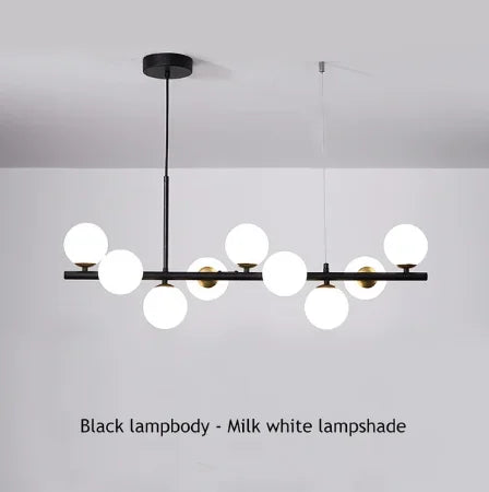 DecorBites™ 9-Light Black LED Pendant Chandelier for Modern Living Spaces