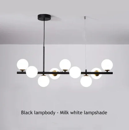 DecorBites™ 9-Light Black LED Pendant Chandelier for Modern Living Spaces