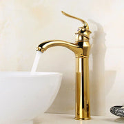 Grifo de Lavabo de Oro de la Cuenca Decorbites™ Moderno para Baño Accesorio de Cocina con Mango Único