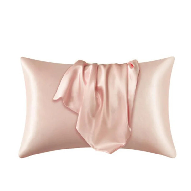 Decobites Silky Satin Pillowcase: Soft, Comfortable, High-End Solid King Queen Pillow Cover