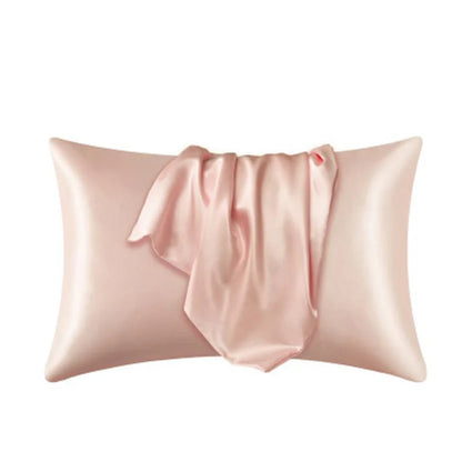 Decobites Silky Satin Pillowcase: Soft, Comfortable, High-End Solid King Queen Pillow Cover