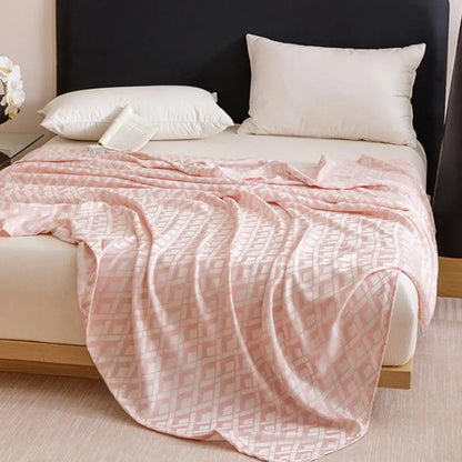 DecorBites™ Bamboo Fiber Summer Blanket - Single Double Bed Air Conditioning Lightweight Blanket