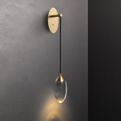 Aplique de pared LED de cristal DecorBites™: Iluminación elegante en cobre para dormitorio, sala de estar y escalera.