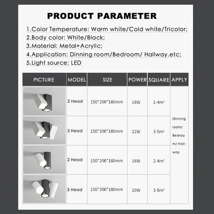 DecorBites™ كشاف سقف LED مربع قابل للتعتيم بقوة 22 واط للإضاءة الداخلية