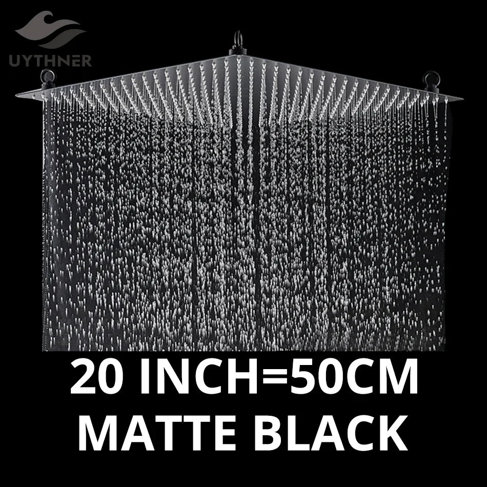 Cabezal de ducha tipo lluvia cuadrado DecorBites™ de 20 pulgadas en acero inoxidable - Acabado cromado de lujo