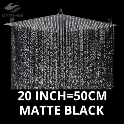 Cabezal de ducha tipo lluvia cuadrado DecorBites™ de 20 pulgadas en acero inoxidable - Acabado cromado de lujo