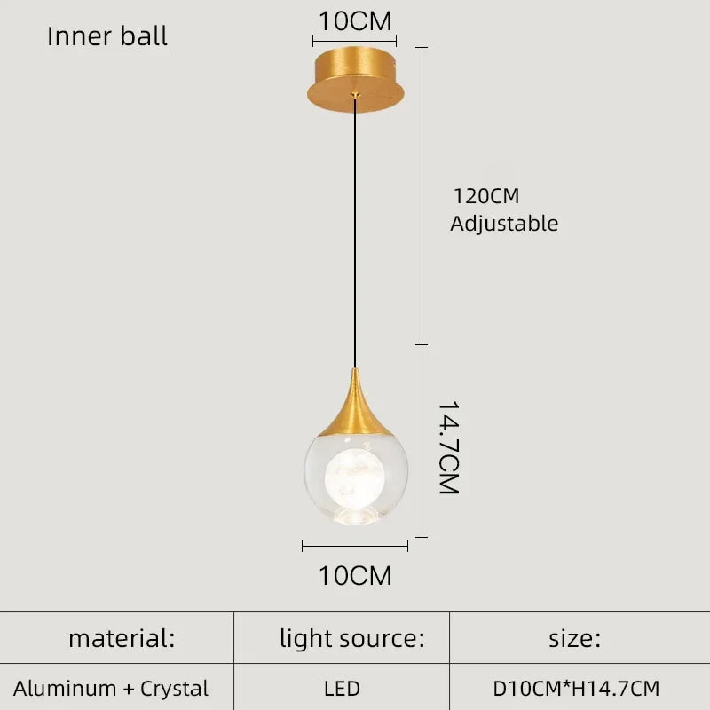 Lámpara de araña LED de cristal DecorBites™ para la decoración del comedor