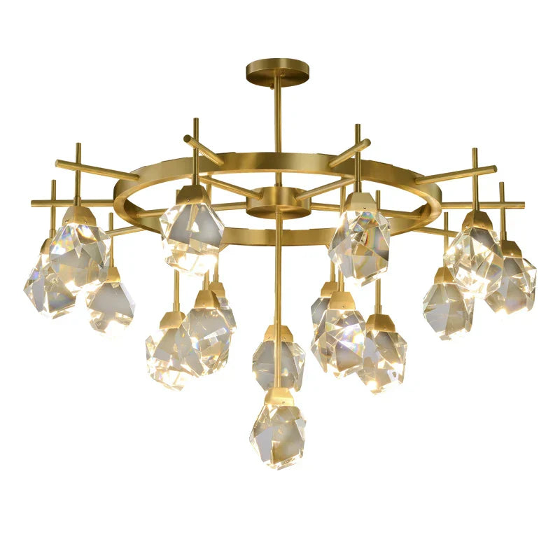 DecorBites™ Diamond Crystal Stone Lustre Chandelier for Dinning Room