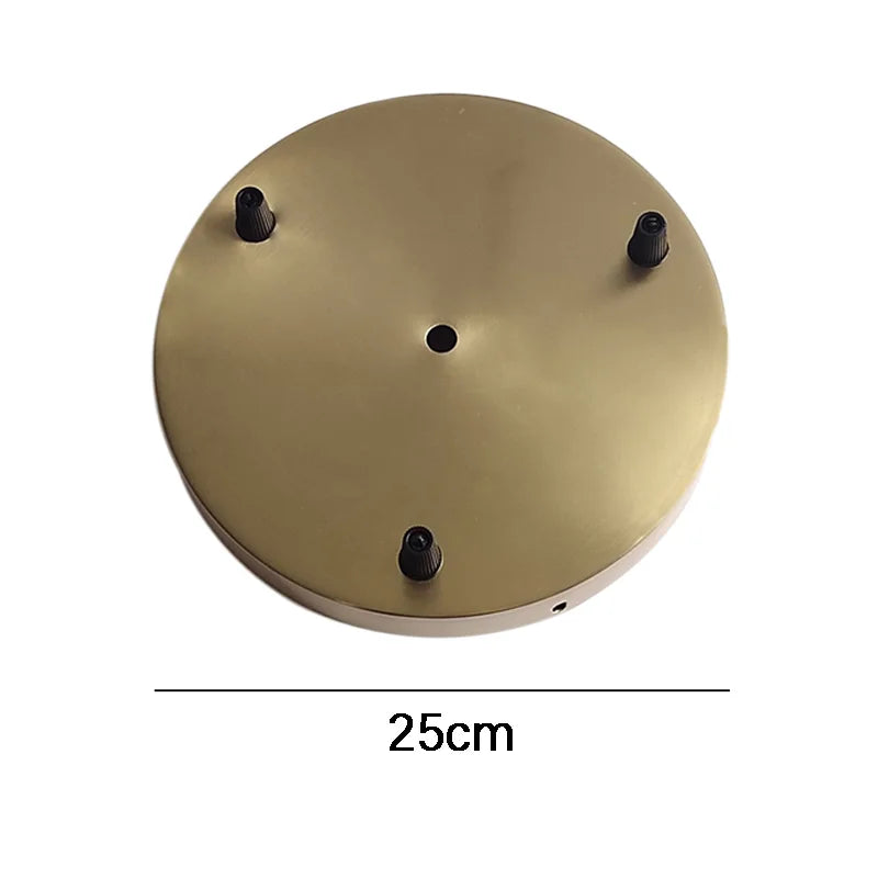 DecorBites™ Brass Ceiling Plate Iron Pendant Lamp Bases - DIY Round Chassis Kit