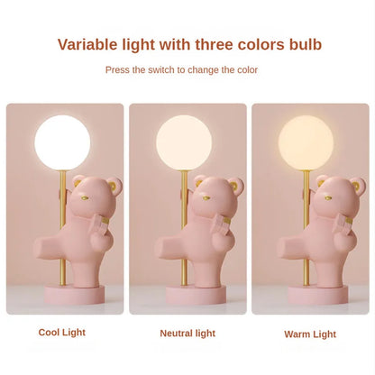DecorBites™ مصباح ليلي للمكتب على شكل أميرة الدب بمنفذ USB LED