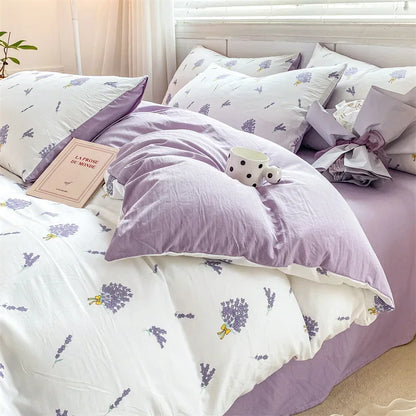 DecorBites™ Double Layer Yarn Cozy Bed Sheet Set - High-Quality Washed Cotton Printed Bedding