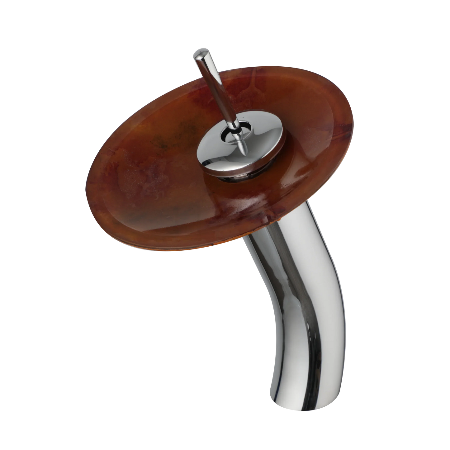 DecorBites™ Glass Rocker Handle Basin Faucet, Waterfall Mixer Taps, Chrome Finish