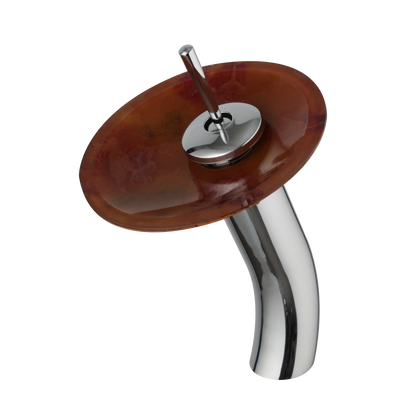 DecorBites™ Glass Rocker Handle Basin Faucet, Waterfall Mixer Taps, Chrome Finish