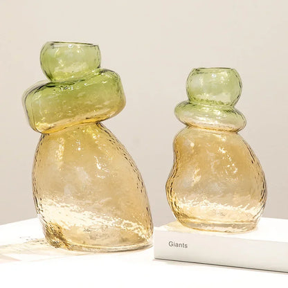 DecorBites™ Gourd Shape Gradient Glass Vase Irregular Rockery Terrarium Home Decoration