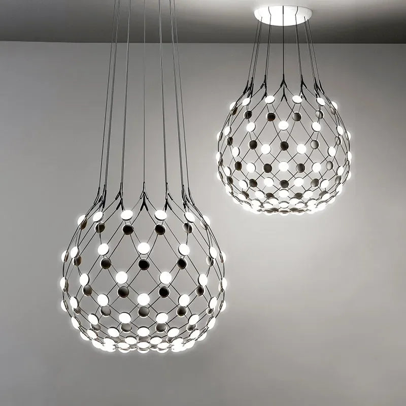 DecorBites™ LED Net Pocket Pendant Light: Minimalist Creative Art Chandelier for Living Room