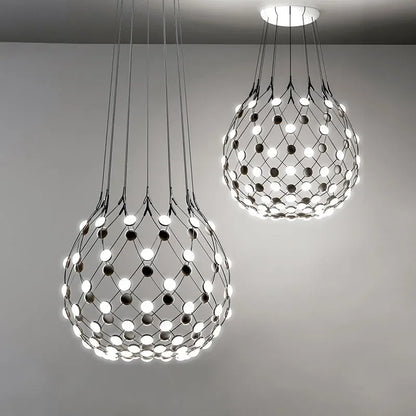 DecorBites™ LED Net Pocket Pendant Light: Minimalist Creative Art Chandelier for Living Room
