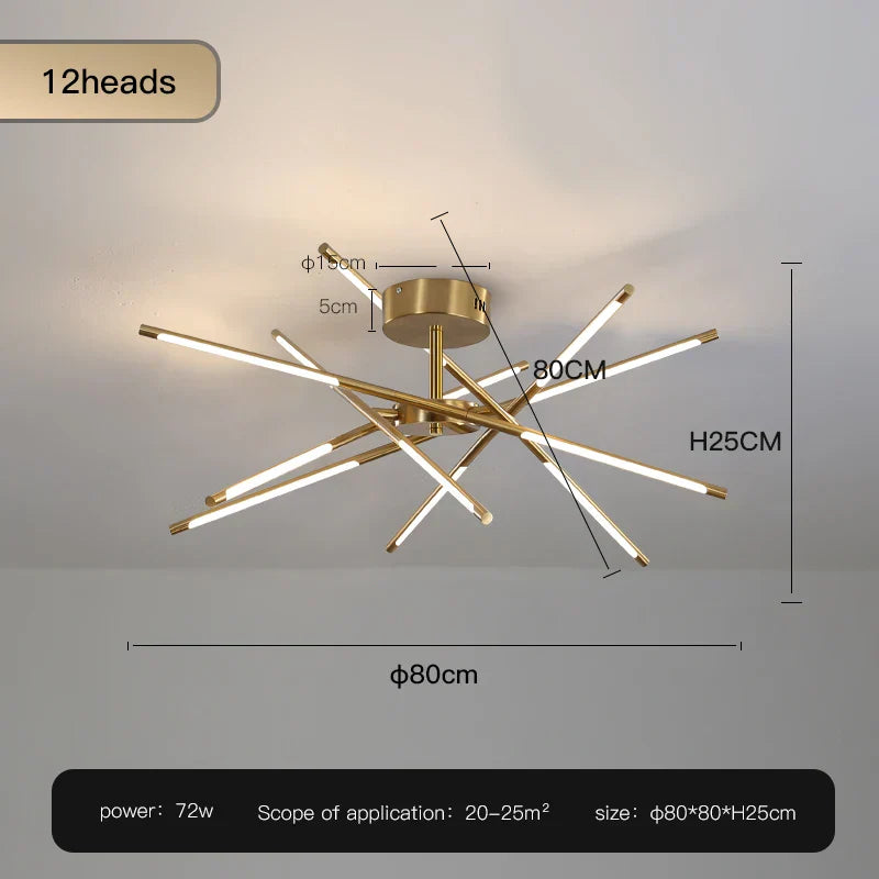 Decorbites™ Gold LED Deckenleuchter für Wohnzimmer Schlafzimmer Küche - Dimmbare Pendelleuchte