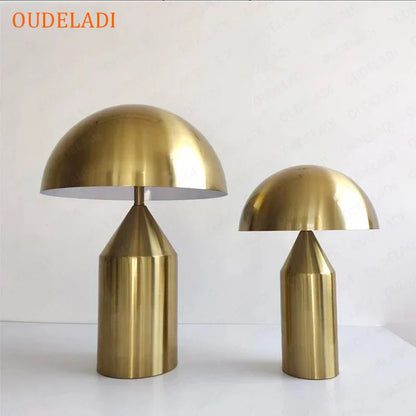 DecorBites™ Gold Iron Mushroom Table Lamp for Home Decor, Living Room, Bedroom - G9 Interface
