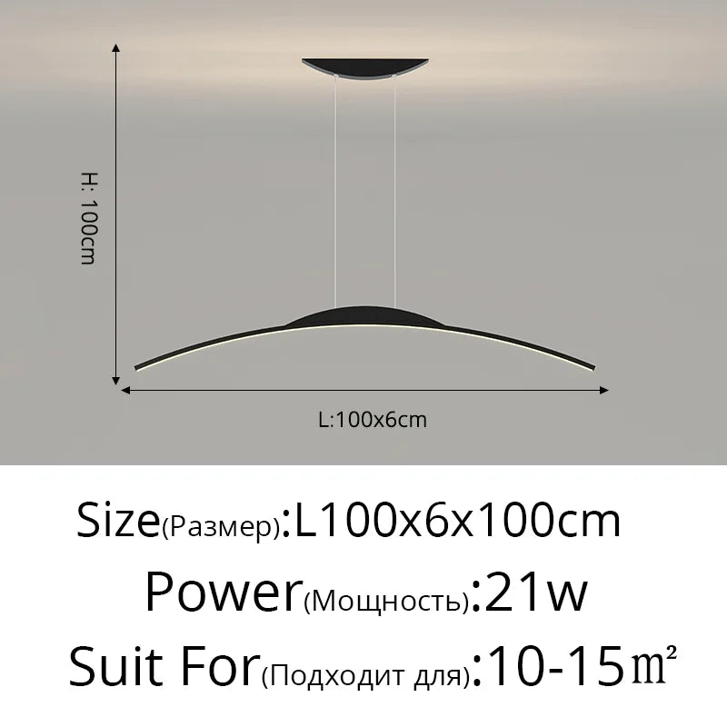 DecorBites™ LED Ceiling Pendant Lamp: Minimalist Chandelier, Height Adjustable, Home Decor Solution