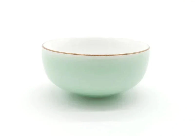 DecorBites™ Celadon Tea Cup Set: Green Outside, White Inside, Creative Kung Fu Porcelain Teacup