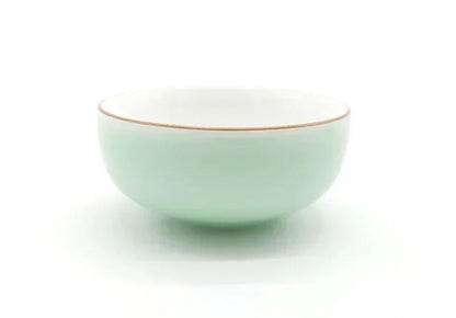 DecorBites™ Celadon Tea Cup Set: Green Outside, White Inside, Creative Kung Fu Porcelain Teacup