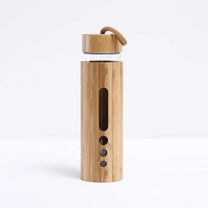 DecorBites™ Bamboo Shell Glass Water Bottle Gym Drinkware Sports Drinking Bottle