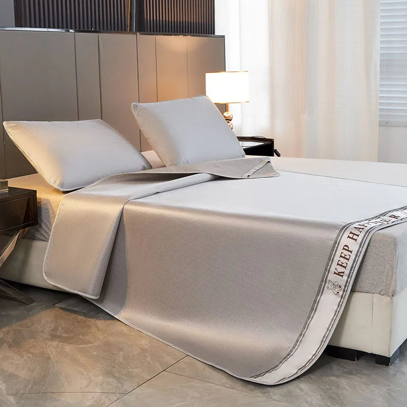 Decobites 1800D Cooling Fibres Bed Mat & Pillowcases Set for Summer Nights