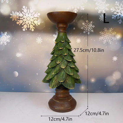 DecorBites™ Christmas Tree Candle Holder: Festive Tabletop Decor Figurine