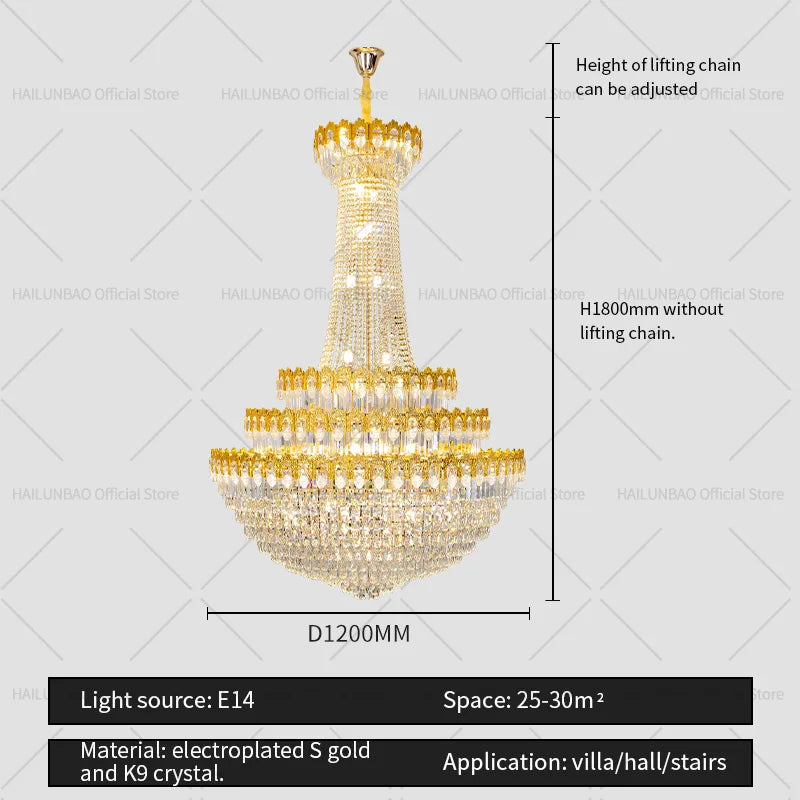 DecorBites™ Crystal Chandelier: Luxury European Living Room Main Light 2024 Elegant Design