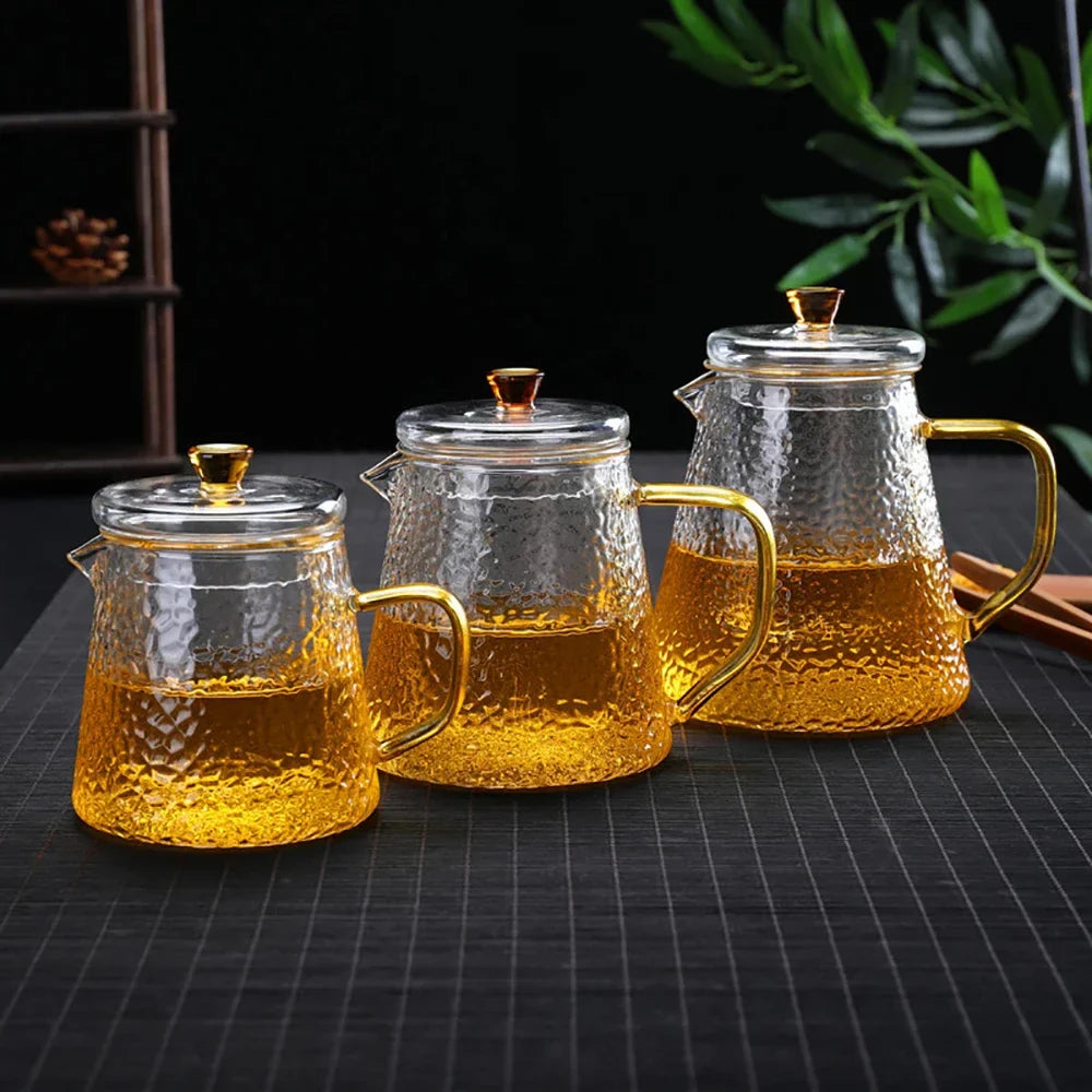 DecorBites™ Heat-Resistant Glass Teapot with Pu Erh Infuser for Tea Brewing